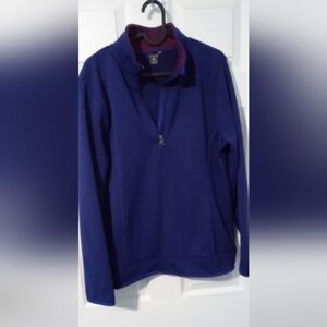 Eddie Bauer Women's Navy Quarter-Zip Sweatshirt